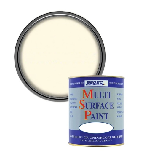 Bedec Multi Surface Paint Soft Satin 750ml - Regency White